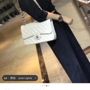 Ch@nel Flap Bag-Caviar-Silver Hardware-30CM - Image 4