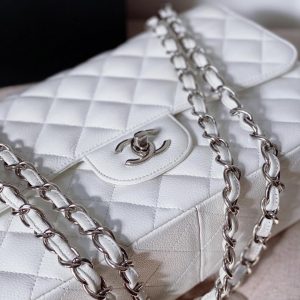 Ch@nel Flap Bag-Caviar-Silver Hardware-30CM - Image 7