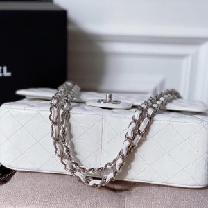 Ch@nel Flap Bag-Caviar-Silver Hardware-30CM - Image 8
