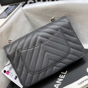 Ch@nel Flap Bag-Caviar-Silver Hardware-20CM - Image 4