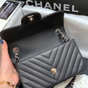 Ch@nel Flap Bag-Caviar-Silver Hardware-20CM - Image 8