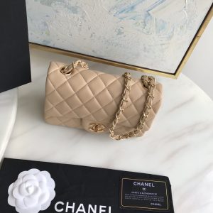 Ch@nel Flap Bag-Lambskin-Gold Hardware-20CM - Image 3