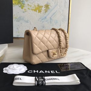 Ch@nel Flap Bag-Lambskin-Gold Hardware-20CM - Image 2