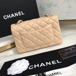 Ch@nel Flap Bag-Lambskin-Gold Hardware-20CM - Image 6