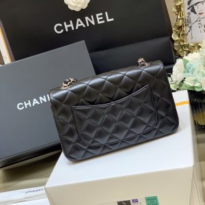 Ch@nel Flap Bag-Lambskin-Silver Hardware-20CM - Image 2