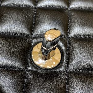 Ch@nel Flap Bag-Lambskin-Silver Hardware-20CM - Image 5
