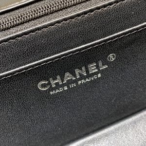 Ch@nel Flap Bag-Lambskin-Silver Hardware-20CM - Image 8
