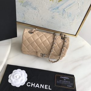 Ch@nel Flap Bag-Lambskin-Silver Hardware-20CM - Image 5