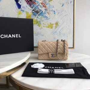 Ch@nel Flap Bag-Lambskin-Silver Hardware-20CM - Image 6