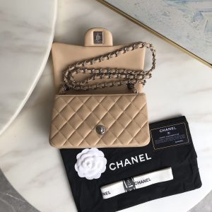 Ch@nel Flap Bag-Lambskin-Silver Hardware-20CM - Image 8