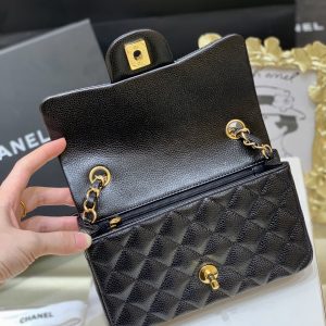 Ch@nel Flap Bag-Caviar-Gold Hardware-20CM - Image 9