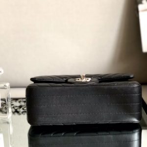 Ch@nel Flap Bag-Lambskin-Silver Hardware-20CM - Image 7