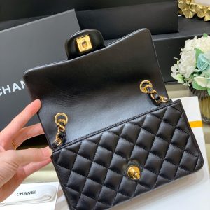 Ch@nel Flap Bag-Lambskin-Gold Hardware-20CM - Image 8
