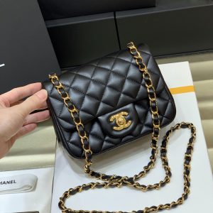 Ch@nel Flap Bag-Lambskin-17CM - Image 3
