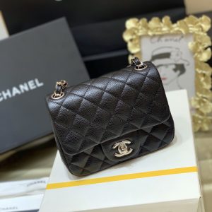 Ch@nel Flap Bag-Caviar-17CM - Image 3