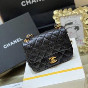 Ch@nel Flap Bag-Caviar-17CM - Image 3