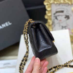 Ch@nel Flap Bag-Caviar-17CM - Image 5