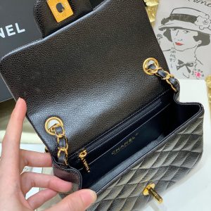 Ch@nel Flap Bag-Caviar-17CM - Image 9