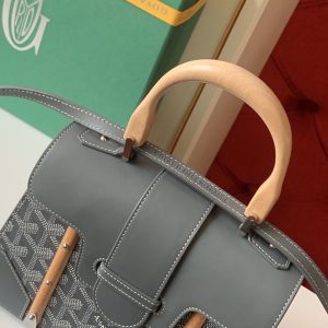 Goyard Coated Canvas and Leather Saigon Top Handle Bag-21CM - Image 3