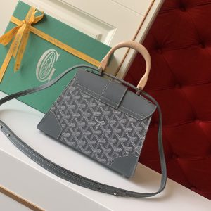 Goyard Coated Canvas and Leather Saigon Top Handle Bag-21CM - Image 8