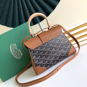 Goyard Coated Canvas and Leather Saigon Top Handle Bag-21CM - Image 2