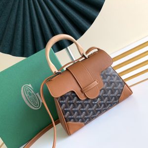 Goyard Coated Canvas and Leather Saigon Top Handle Bag-21CM - Image 1