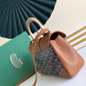 Goyard Coated Canvas and Leather Saigon Top Handle Bag-21CM - Image 7