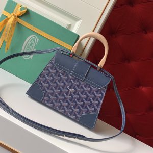 Goyard Coated Canvas and Leather Saigon Top Handle Bag-21CM - Image 7