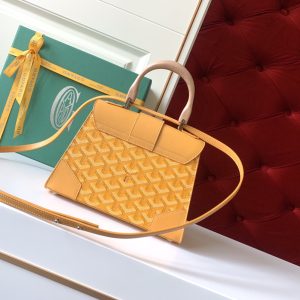 Goyard Coated Canvas and Leather Saigon Top Handle Bag-21CM - Image 8
