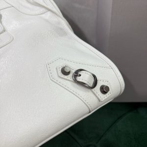 Balenciag Women’s Le City Bag in Optic White-38*24*14CM - Image 7