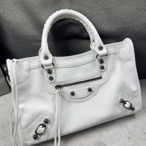 Balenciag Women’s Le City Bag in Optic White-30*20*11CM - Image 6