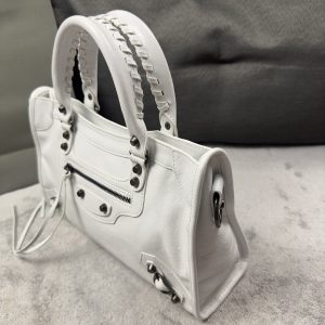 Balenciag Women’s Le City Bag in Optic White-30*20*11CM - Image 8