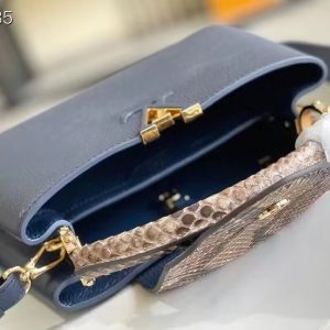 Louis Vuitton Capucines Handlebag(Navy Blue Color) - Image 4