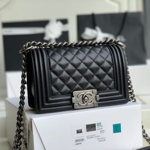 Ch@nel Boy Bag-Lambskin-20CM - Image 8