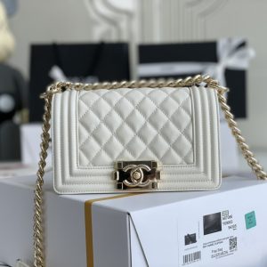 Ch@nel Boy Bag-Caviar-20CM