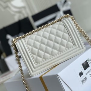 Ch@nel Boy Bag-Caviar-20CM - Image 8