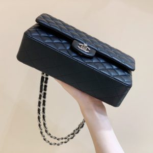 Ch@nel Flap Bag-Lambskin Leather-Silver Hardware-25CM - Image 3