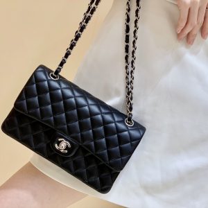 Ch@nel Flap Bag-Lambskin Leather-Silver Hardware-25CM - Image 5