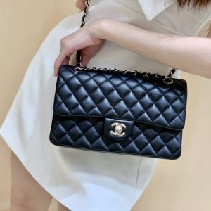 Ch@nel Flap Bag-Lambskin Leather-Silver Hardware-25CM - Image 8