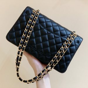Ch@nel Flap Bag-Lambskin Leather-Gold Hardware-25CM - Image 5