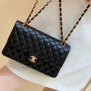 Ch@nel Flap Bag-Lambskin Leather-Gold Hardware-25CM - Image 2