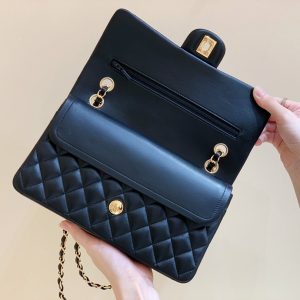 Ch@nel Flap Bag-Lambskin Leather-Gold Hardware-25CM - Image 6