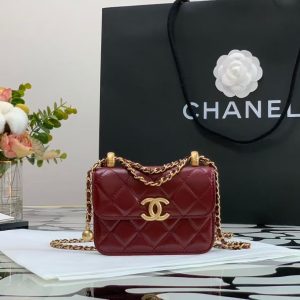 Ch@nel Quilted Pearl Crush Clutch With Chain Bag-12*9*2CM - Image 2