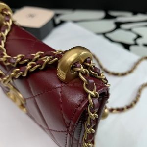 Ch@nel Quilted Pearl Crush Clutch With Chain Bag-12*9*2CM - Image 5