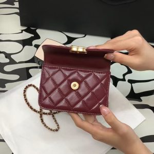 Ch@nel Quilted Pearl Crush Clutch With Chain Bag-12*9*2CM - Image 7