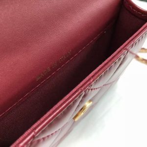 Ch@nel Quilted Pearl Crush Clutch With Chain Bag-12*9*2CM - Image 8