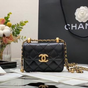 Ch@nel Quilted Pearl Crush Clutch With Chain Bag-12*9*2CM
