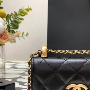 Ch@nel Quilted Pearl Crush Clutch With Chain Bag-12*9*2CM - Image 3