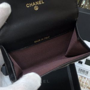 Ch@nel Wallet-Gold Harware-Lamskin-11*10CM - Image 5