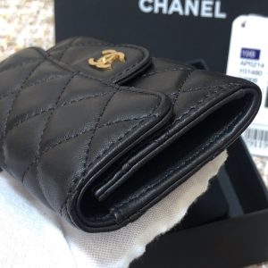 Ch@nel Wallet-Gold Harware-Lamskin-11*10CM - Image 6